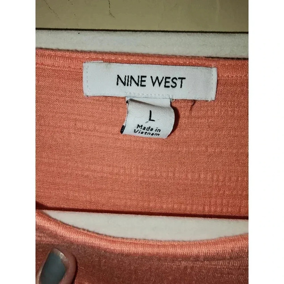 Nine West Women's Peach Short Sleeve Top L - Picture 3 of 4